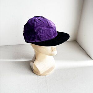 Vintage Markly Purple Black Suede Baseball Cap